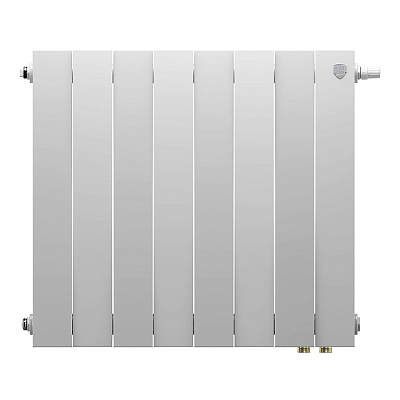 Биметаллический секционный радиатор отопления Royal Thermo Pianoforte Bianco Traffico 500 / 8 секций нижнее правое подключение