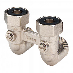 Блок подключения радиатора Viega 50 x G 3/4, угловой, модель 1097.5