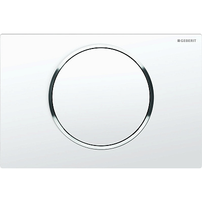 Кнопка смыва Geberit Sigma 10 одинарный смыв, олеофобная, белый мат./полированный 115.758.JT.5