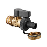 Кран шаровой Oventrop Optiflex KFE, DN 15 PN 16, с колпачком и штуцером для шланга