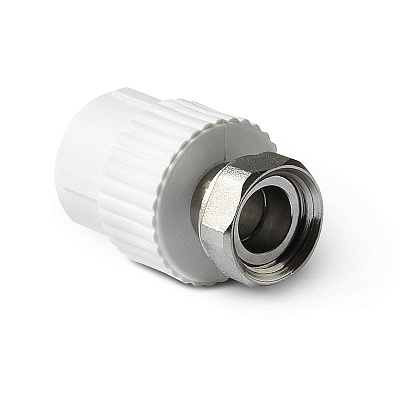 Муфта полипропиленовая PRO AQUA PP-R с накидной гайкой белая (25-3/4), арт.PA29014