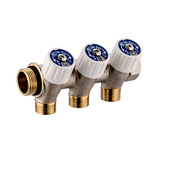 Коллектор Usystems SH 3/4 с вентилями НР/ВР 2x1/2НР, ц/ц 38мм