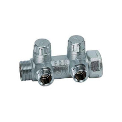 Запорный коллектор FAR 1 (ВР-НР) с 2 отводами 1/2 НР(EU)