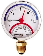 Термоманометр MVI радиальный диаметр корпуса, мм: D80, 10 bar (1 МПа) от 0C до 120C, 1/2