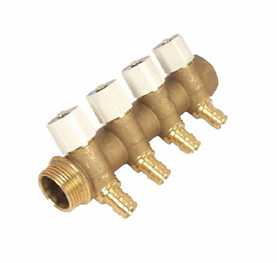 Коллектор Uponor Q E КОЛЛЕКТОР SH 1 НР/ВР С ВЕНТИЛЯМИ, 2X16 Ц/Ц38ММ