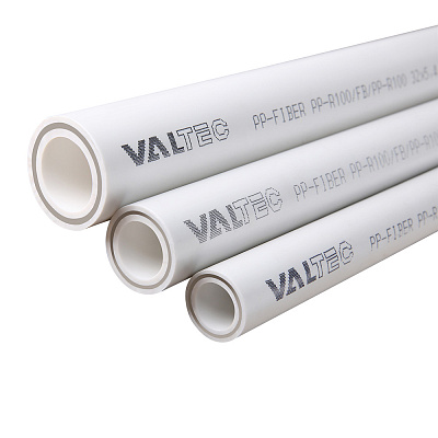 Полипропиленовая труба VALTEC армированная стекловолокном PP-FIBER PN 25, VTp.700.FB25.63, 63 x 8,3 мм