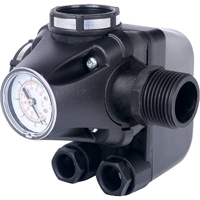 Реле давления Stout для водоснабжения со встроенным манометром PM5-3W, 1-5 бар