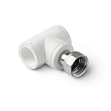 Тройник полипропиленовый PRO AQUA PP-R с накидной гайкой белый (20-1/2), арт.PA29108
