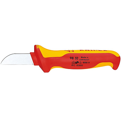 Нож KNIPEX для кабеля VDE, 190 мм, диэлектрический, 2-компонентная рукоятка