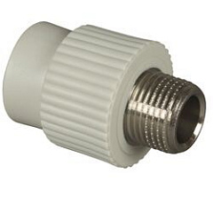 Муфта полипропиленовая Valfex переходная с наружной резьбой 25 x 3/4, серая