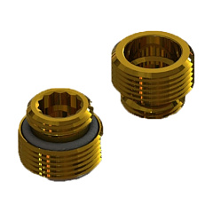 Ниппель HOOBS 1/2 x 3/4 с плоским торцом, комплект 2шт.