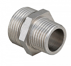 Ниппель VALTEC переходной 1/2 х 1/4 наружная резьба, никелированная латунь