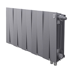 Биметаллический секционный радиатор отопления Royal Thermo PianoForte Silver Satin 300 / 10 секций нижнее правое подключение