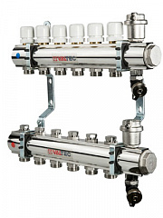 Коллекторная группа VALTEC в сборе, 1х4 вых. Евроконус 3/4