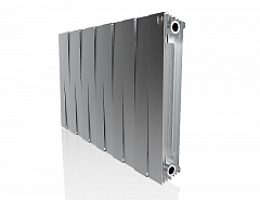 Биметаллический секционный радиатор отопления Royal Thermo PianoForte Satin Silver 500 / 12 секций
