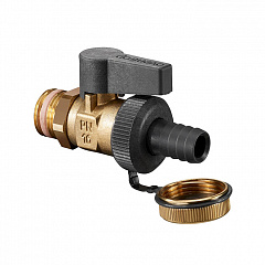 Кран шаровой Oventrop Optiflex KFE, DN 15 PN 16, с колпачком и штуцером для шланга, без упаковки