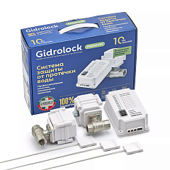 Комплект защиты от протечек воды GIDROLOCK Premium BUGATTI 3/4 (с кранами 12 V и резервным питанием) (31201022)