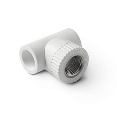 Тройник полипропиленовый комбинированный PRO AQUA PP-R ВР белый (20-1/2), арт.PA24008P