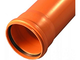Труба для наружной канализации Valfex D200 с раструбом L=1 м (200x1000) рыжая