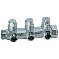 Запорный коллектор FAR 1 (ВР-НР) с 3 отводами 1/2 НР(EU)