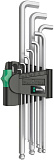 Набор Г-образных ключей WERA 950/9 PKLS Hex-Plus 4 хром, с экстракоротким концом, с шаром, 9 пр., 1.5/2/2.5/3/4/5/6/8/10 мм