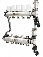 Коллекторная группа VALTEC НЕРЖ, в сборе, 1х3 вых. Евроконус 3/4