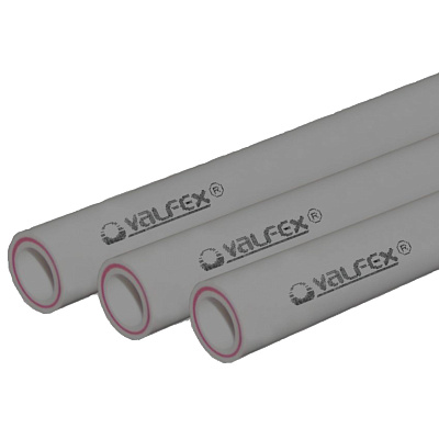 Труба полипропиленовая Valfex армированная стекловолокном SDR 7.4 PN20 D20х2.8 мм, 4м СЕРАЯ