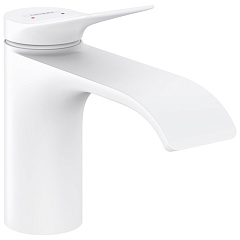 Смеситель для раковины Hansgrohe Vivenis 80 без донного клапана, матовый белый