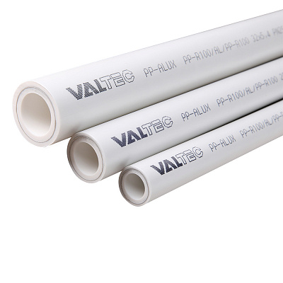 Полипропиленовая труба VALTEC армированная алюминием PP-ALUX PN 25, VTp.700.AL25.90, 90x15 мм