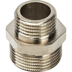 Ниппель Stout переходной, никелированная латунь, наружная резьба 1 1/2X3/4