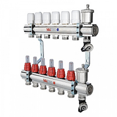 Коллекторная группа VALTEC со встр. расх. в сборе, 1х10 вых. Евроконус 3/4