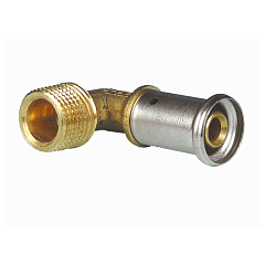 Угольник Henco 90 градусов НР, латунь пресс, 26x3/4