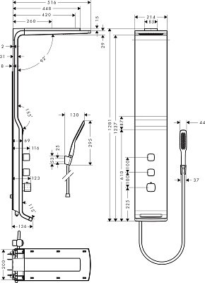 Душевая панель Hansgrohe Raindance Lift 27008400