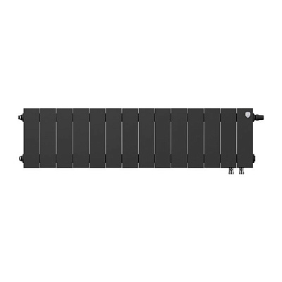 Биметаллический секционный радиатор отопления Royal Thermo PianoForte Noir Sable 200 / 14 секций нижнее правое подключение