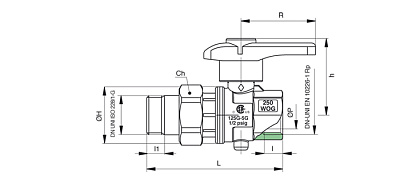 Кран дисковый RB (Rubinetterie Bresciane) EUROFLY 600500 1/2 НВ американка
