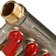 Коллектор Stout с шаровыми кранами 3/4x1/2 с 3 отводами, красный, SMB 6200 341203