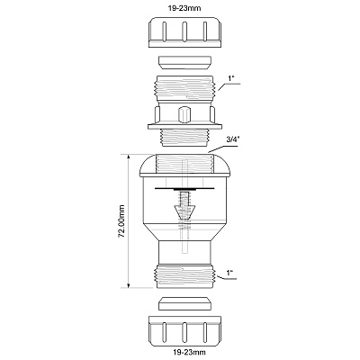 Клапан обратный вертикальный McAlpine 19-23 мм компрес., прозрачный TUN5-CL