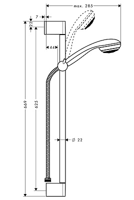 Душевой гарнитур Hansgrohe Crometta 1jet Unica С 27728000