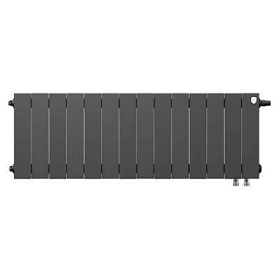 Биметаллический секционный радиатор отопления Royal Thermo PianoForte Noir Sable 300 / 14 секций нижнее правое подключение