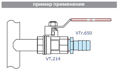 Штуцер для шланга VALTEC 3/4 х 20 мм VTr,650,N,0520 наружная резьба, никелированная латунь