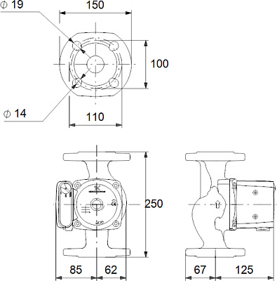 Циркуляционный насос Grundfos UPS 40-80 F 250