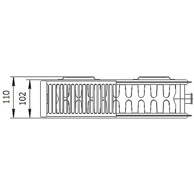 Стальной панельный радиатор отопления Axis Ventil 22/300/1000