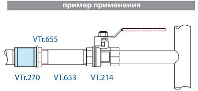 Муфта соединительная VALTEC 1/2 внутренняя, никелированная латунь