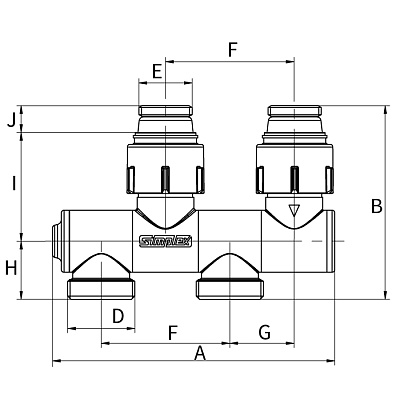 Узел нижнего подключения Flamco N1 c функцией отсечки