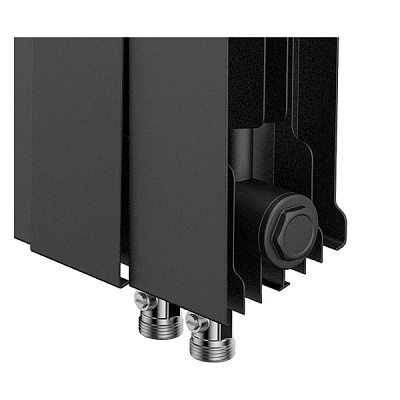 Биметаллический секционный радиатор отопления Royal Thermo PianoForte Noir Sable 300 / 10 секций нижнее правое подключение