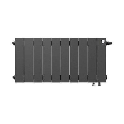 Биметаллический секционный радиатор отопления Royal Thermo PianoForte Noir Sable 300 / 10 секций нижнее правое подключение