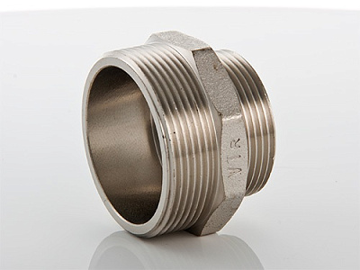 Ниппель VALTEC переходной 1 1/2 х 1 наружная резьба, никелированная латунь