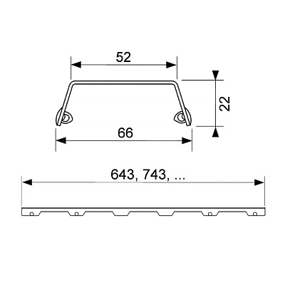 Декоративная решетка TECE TECEdrainline steel II, 700 мм, глянцевая