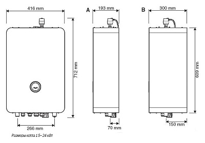 Электрический котёл отопления одноконтурный настенный Bosch Tronic Heat 3500 12 RU