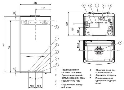 Настенный газовый двухконтурный котел отопления Vaillant turboTEC plus VUW 242/5-5